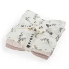 Sebra Muslin Cloths, Set of 3 - Powder Blossom, Rose