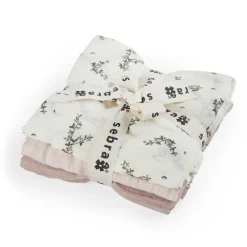Sebra Muslin Cloths, Set of 3 - Powder Blossom, Rose