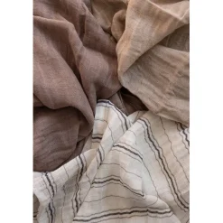 Sebra Muslin Cloths, Set of 3 - Cream Stripe, Beige