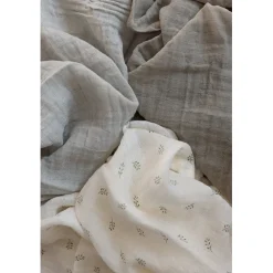 Sebra Muslin Cloths, Set of 3 – Sophora Leaves, Mist Green