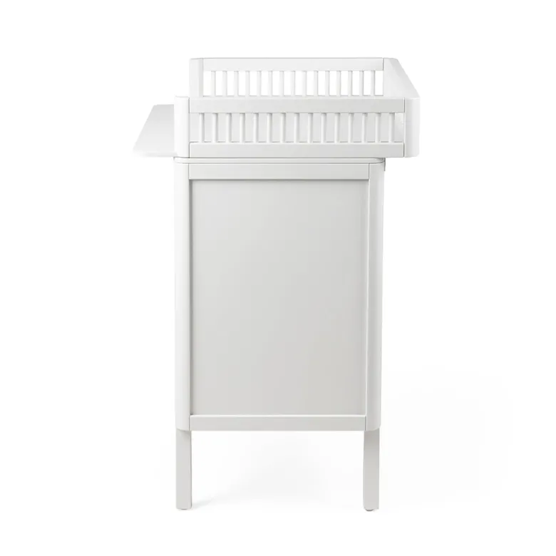 Sebra puslebord i træ, 2-i-1 design m. skuffer - Classic white