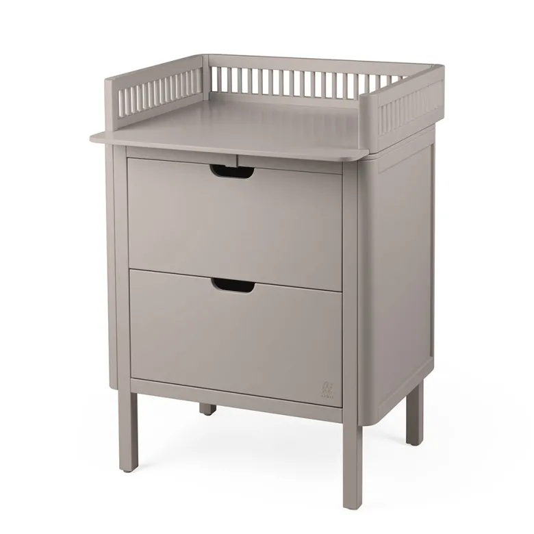 Sebra puslebord i træ, 2-i-1 design m. skuffer - Jetty beige