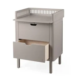 Sebra puslebord i træ, 2-i-1 design m. skuffer - Jetty beige