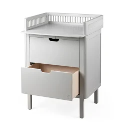 Sebra puslebord i træ, 2-i-1 design m. skuffer - Stone