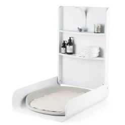 Sebra Væghængt puslebord i træ, Classic white