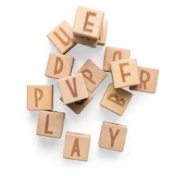 Sebra Wooden Blocks, Set of 12 - Alphabet Blocks