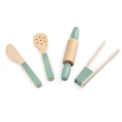 Sebra Wooden Play Food, Kitchen Utensil Set