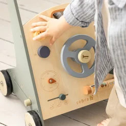 Sebra Wooden Walker with Activities, Car