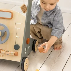 Sebra Wooden Walker with Activities, Car