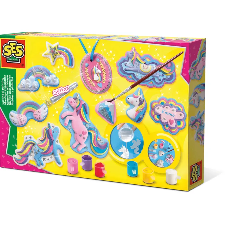 SES Creative Creative Kit, Cast and Paint – Unicorns in Plaster