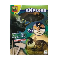 SES Creative, Explore, Excavation Kit – Triceratops and Skeleton