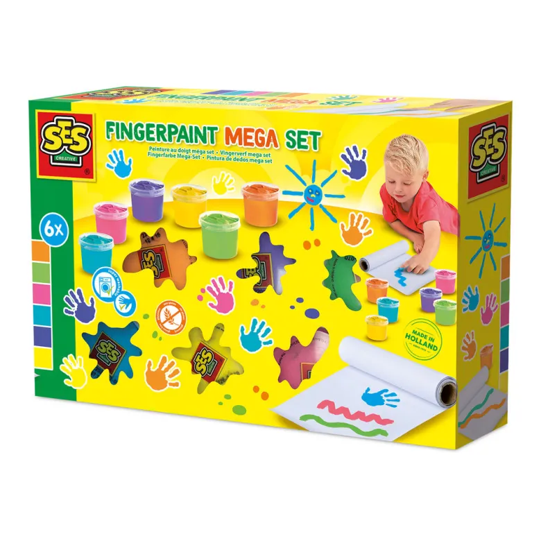 SES Creative Finger Painting Mega Set - 6 x 110ml