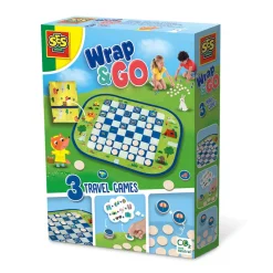 SES Creative Game Set: Draughts and Memory Game in Travel Case