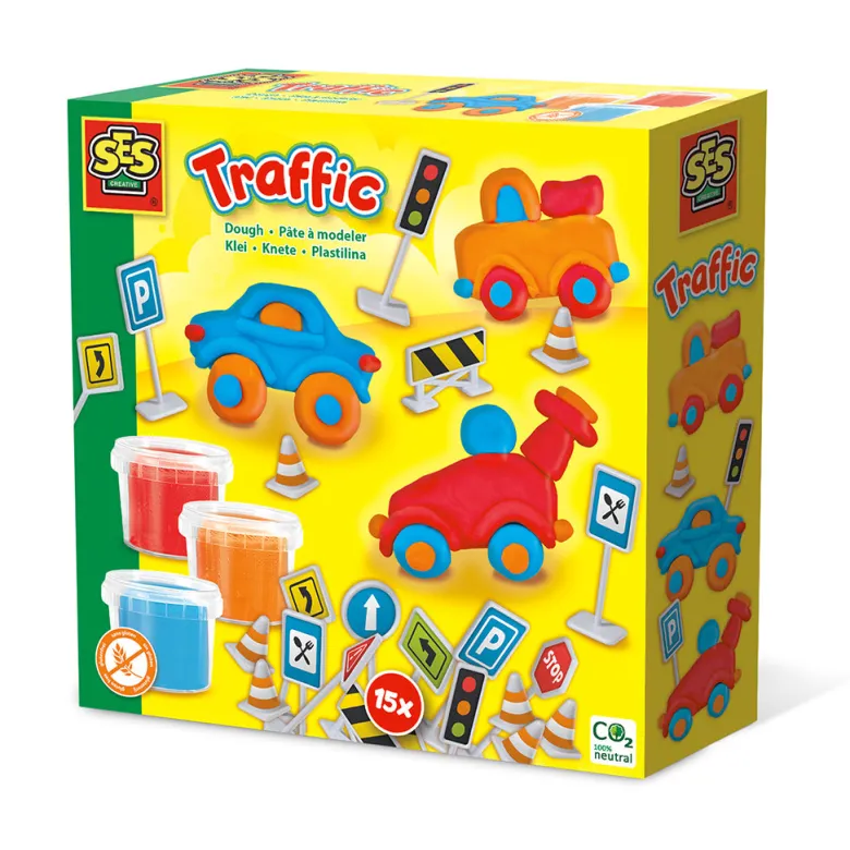 SES Creative Modeling Clay Set – Cars and Road Signs