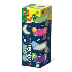 SES Creative Modeling Dough, Silky Soft Glow-in-the-Dark 4x90g