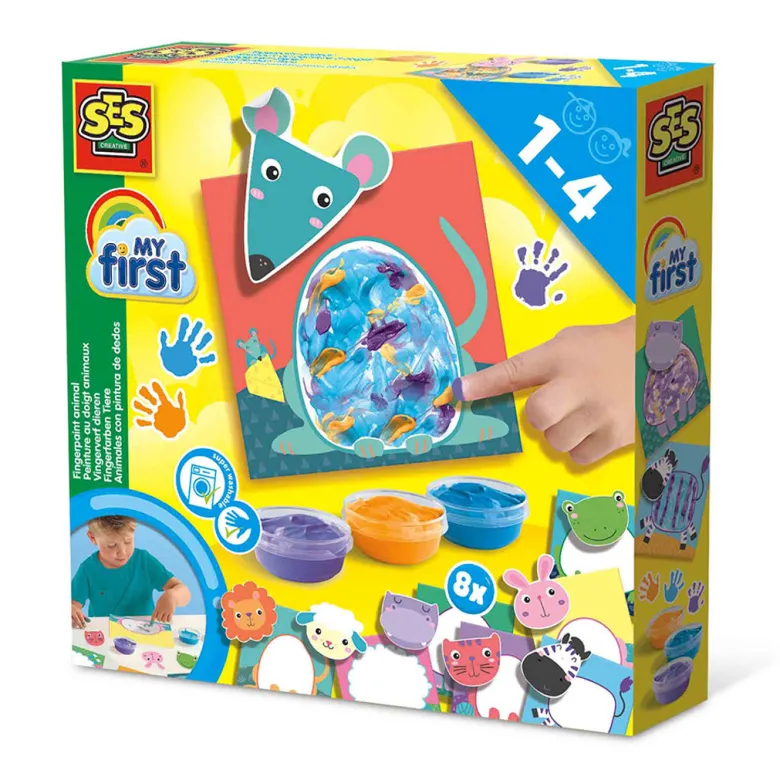SES Creative My First Creative Set, Finger Paints, Animals - Ages 1-4