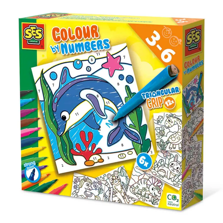 SES Creative Paint by Numbers, Markers with Triangular Grip