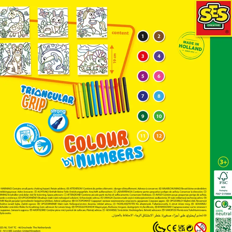 SES Creative Paint by Numbers, Markers with Triangular Grip