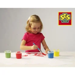 SES Creative Poster Paints, Multicolor Set of 6 x 45 ml