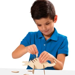 SES Creative, Wooden Construction Set, Glow-in-the-Dark Dinosaur