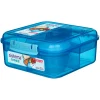 Sistema Bento Cube Lunch Box with 5 Compartments and Container, 1.25L - Blue