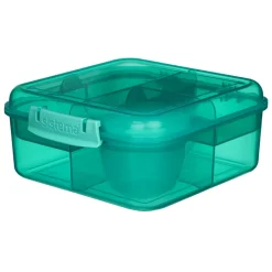 Sistema Bento Cube Lunchbox with 5 Compartments and One Container, 1.25L - Teal
