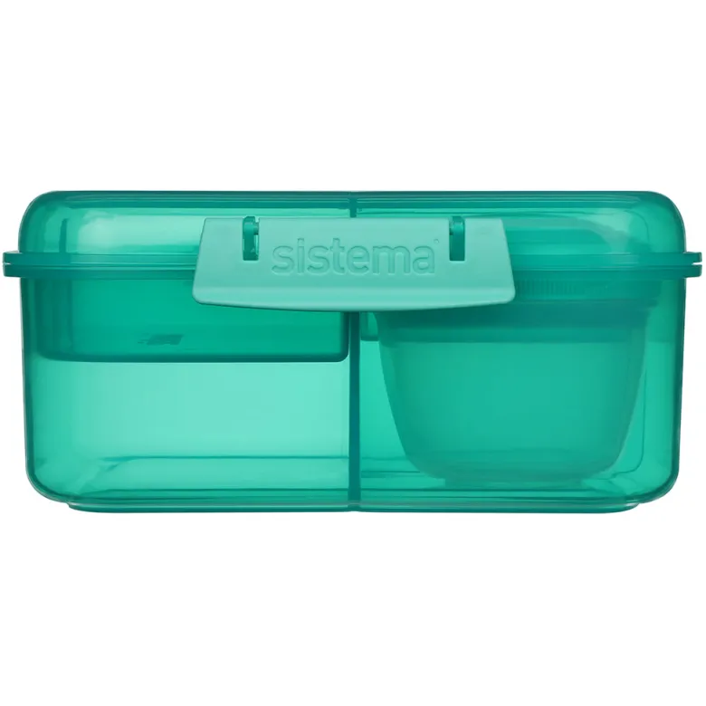Sistema Bento Cube Lunchbox with 5 Compartments and One Container, 1.25L - Teal