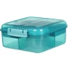 Sistema Bento Cube To Go Lunch Box with 5 Compartments and a Container - Teal Stone