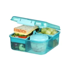 Sistema Bento Cube To Go Lunch Box with 5 Compartments and a Container - Teal Stone