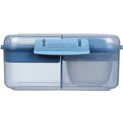 Sistema Bento Cube To Go, lunch box with 5 compartments and a container – Mountain blue