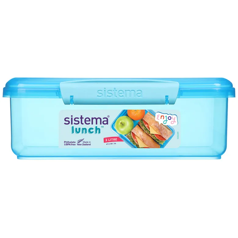 Sistema Coloured Lunch Box with 1 Compartment, 2L - Blue