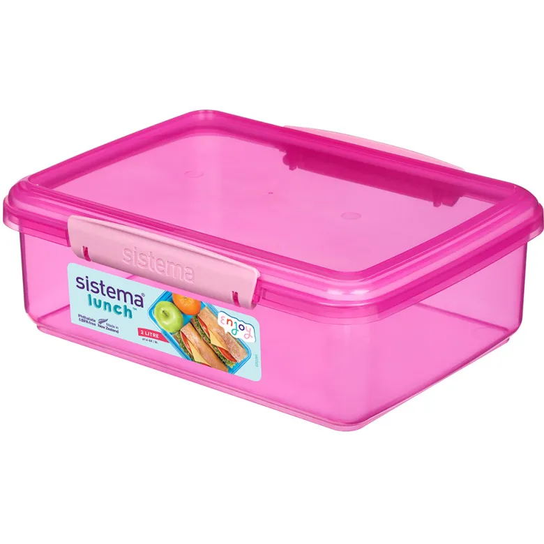 Sistema Coloured Lunch Box with 1 Compartment, 2L – Pink