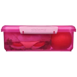 Sistema Coloured Lunch Box with 1 Compartment, 2L – Pink