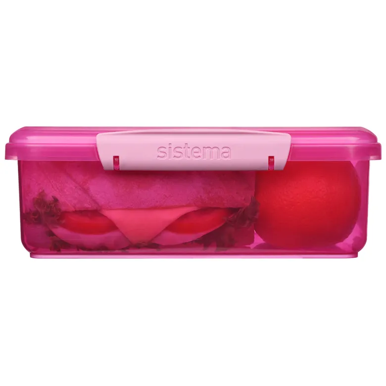 Sistema Coloured Lunch Box with 1 Compartment, 2L – Pink