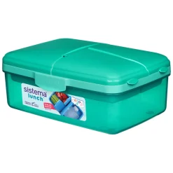 Sistema Lunch Box and Drink Bottle, Slimline Quaddie 1.5 L - Teal