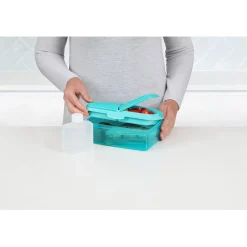 Sistema Lunch Box and Drink Bottle, Slimline Quaddie 1.5 L - Teal