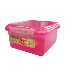 Sistema Lunch Plus Lunch Box with 1 Compartment, 1.2L - Pink