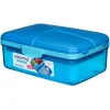 Sistema Lunchbox and Water Bottle Set, Slimline Quaddie 1.5 L - Blue