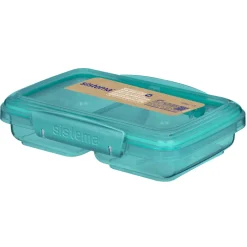 Sistema Small Split To Go Lunchbox with Two Compartments, Teal Stone