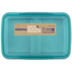 Sistema Small Split To Go Lunchbox with Two Compartments, Teal Stone