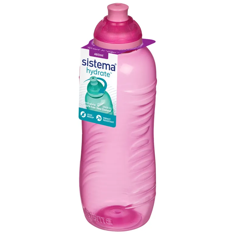 Sistema Twist 'N' Sip Drink Bottle, 460 ml – Pink