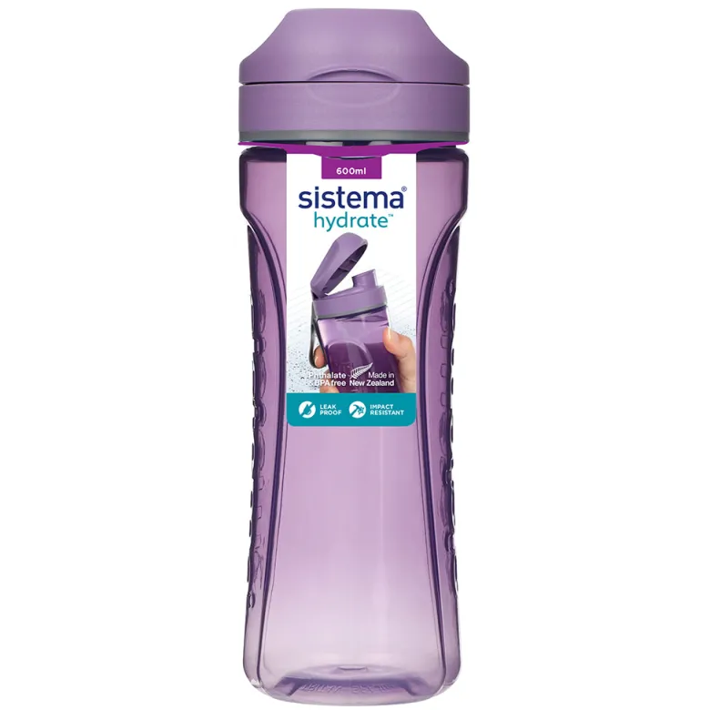 Sistema Water Bottle, Tritan Swift, 600 ml - Misty Purple