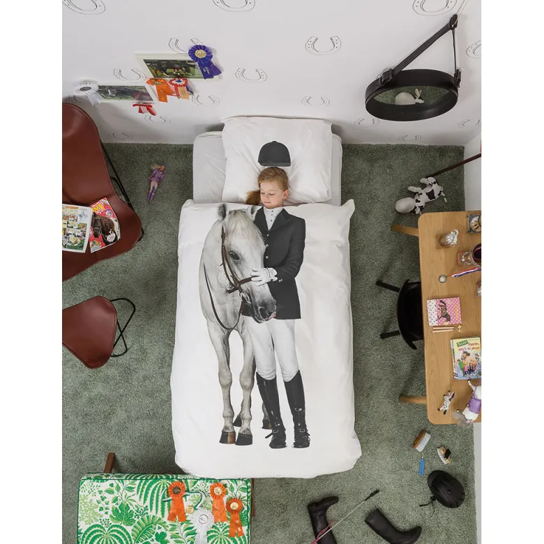 Snurk Adult Bedding, Organic - Rider with Horse