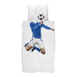 Snurk Adult Bedding, Organic - Blue Football Player