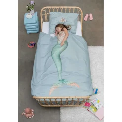 Snurk Adult Bedding, Organic - Mermaid Aqua