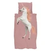 Snurk Adult Bedding, Organic - Unicorn Dusty Pink