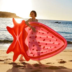 Sunnylife Air Mattress, Strawberry – For ages 6 and up