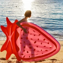 Sunnylife Air Mattress, Strawberry – For ages 6 and up