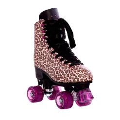 Supreme Rollers, Side-by-Side Roller Skates, Del Rey Leopard – Sizes 31–42