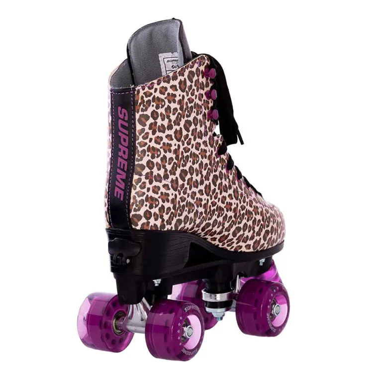 Supreme Rollers, Side-by-Side Roller Skates, Del Rey Leopard – Sizes 31–42